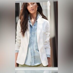 Frank& Eileen Women's White  Dublin Cotton Blazer NEW XL